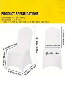 4/10/20/30PCS Wedding Banquet Hotel White Elastic Chair Covers, One-Piece Chair Covers, White Full-Coverage Thickened Chair Covers, Reusable Elastic Skirts For Large Exhibitions, Universal Elastic Chair Covers, Engagement Ceremony, Office Meeting Chair Covers - White - View 2