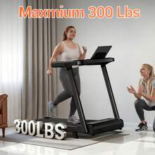 UMAY 4-In-1 Treadmill With 10% Incline, Portable Treadmills For Home With Handle, Foldable Treadmills For Home And Office, 300 Lbs Weight Capacity, Three Touch Screen - US B Type Plug(110-127V) - View 6