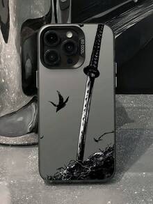 1 Stück Horror Japanisches Samurai Schwert Muster Anti-Sturz Handyhülle, kompatibel mit Apple iPhone11/12/13/14/15/16/16PRO/16PROMAX/17promax/AIR/Ix/Xr - Verschiedenfarbig - Übersicht 1