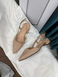 1 Pair Elegant Teenager High Heel Shoes With Ankle Strap, Versatile For Vacation, Festivals, Daily Wear - Camel - View 6