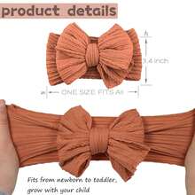 Headband ToddlerHandmade Baby Headbands Soft Stretchy Nylon Hair Bands With Bows For Newborn Infant Baby Toddler Girls,Hand Made,Nylon Headbands - Upgraded headband - 查看 2