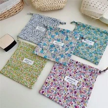 Small Ditsy Floral Drawstring Pouch, Multi-Functional Storage Bag For Home & Travel, Organizer For Miscellaneous Items ,Travel Essential Bag - Multicolor - View 6