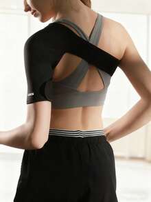 VBOSI Small Size 1 Piece Adjustable Shoulder Support Brace – Compression Sleeve For Rotator Cuff For Men & Women - Black - View 5