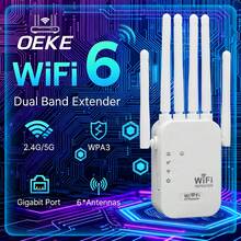 Amplificador WiFi 6 de doble banda: alcance de hasta 2743,2 metros, admite hasta 35 dispositivos, cuenta con 6 antenas, es compatible con el protocolo WPA3, tiene un puerto Gigabit Ethernet, es fácil de usar, ofrece 4 modos de funcionamiento, es de color blanco y funciona como amplificador de señal WiFi para redes domésticas y routers inalámbricos, mejorando la señal de la red del hogar. Diseñado con tecnología moderna y fabricado con un proceso robusto y duradero. - Tipo de Enchufe A USA (110-127V) - Ver 3