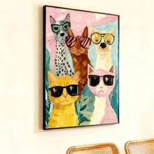 1 Tranh treo tường hình chó và mèo ngộ nghĩnh, Áp phích chân dung động vật vui nhộn, Trang trí cho người yêu thú cưng đầy màu sắc, Nghệ thuật treo tường hiện đại kỳ quặc, Trang trí tường, Áp phích phong cách tối giản hiện đại, Trang trí phòng khách và phòng ngủ, Trang trí phòng tắm, Quà tặng lý tưởng, Không có khung - Nhiều màu - Xem 9