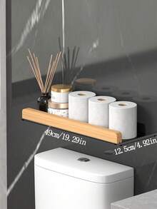 LINKOOL رفوف تخزين حمام خشبية، رف حمام مثبت على الحائط بدون ثقب، لوح توابل، رف تخزين للحمام، رف منظم للحمام، رف تخزين للحمام، رفوف خشبية للركن، رف مثبت على الحائط لشامبو الحمام، رف مطبخ مثبت على الحائط، رفوف طافية للحائط في غرفة المعيشة بدون ثقب، اكسسوارات حمام، ديكور الغرفة