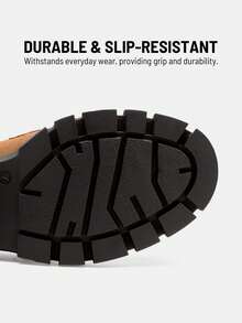 Women Chunky Loafers 2.17-Inch Heel Platform Loafers Pumps Slip On Casual Street Fashion Elegant Versatile Shoes - 紫紅色 - 查看 4