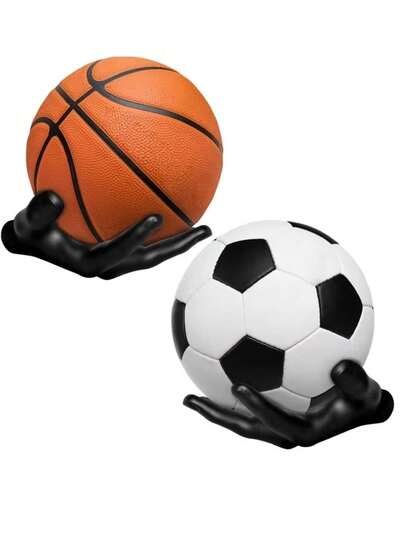 1pc Realistic Hand Model Basketball Decor, Football Display Stand, Sports Decoration Accessories