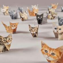 50pcs Paper Cat Origami - DIY Origami Cat Set, Foldable Paper Cat & Dog Shapes, Cute Origami Craft - Multicolor - View 10