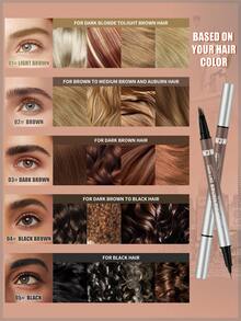 W3W 2-In-1 Eyebrow Pencil & Eyeliner, Natural Waterproof Sweat-Resistant Long-Lasting Buildable Eyebrow Pencil, Women Dual-Ended Micro-Sculpting Eyebrow Pencil, Waterproof, Creates Defined Natural Brows, With Built-In Eyebrow Brush