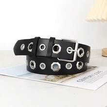 8pcs/4pcs/2pcs Assorted Punk Style Square Rivet Belts, Versatile Fashion Accessory For Jeans, Suits, Random Delivery - Black - View 9