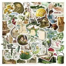 50-Pack YWWBLD Vintage Countryside Stickers, American Style, Creative Simple Design, For Scrapbooking, Phone Cases, Laptops, Tablets, Skateboards, Guitars, Party Favors, Luggage, Gift Boxes, Water Bottles, Helmets Decor - 50 cái/bộ - Xem 4