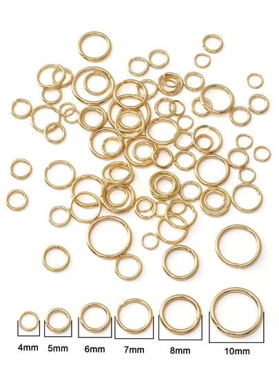 4/5/6/7/8/9/10mm Silvery And Golden Jump Rings(Assorted Sizes),Metal Jump Rings, Split Rings, Connectors, And Clasps For DIY Bracelet, Necklace, Keychain, Phone Chain, Jewelry Making Accessories, Necklace Clasps, Keychain Rings, Metal Connectors, Highquality Connectors