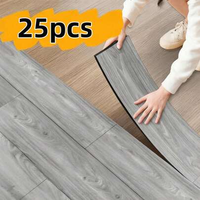 25 miếng dán sàn chống trượt tự dính vân gỗ, miếng dán xốp Polyetylen dày, chống thấm nước và chống mài mòn, bóc ra và dán, dễ vệ sinh và tháo rời, thích hợp để trang trí trong phòng khách, nhà bếp, văn phòng và phòng ngủ