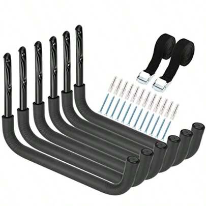 6 Pack Kayak Storage Racks 15.5Inch Heavy Duty Garage Storage  Hooks Wall Mount Surfboards Hanger