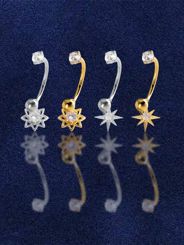 1件S925纯银八角星吊坠，适合肚脐穿孔，是女孩日常佩戴的理想之选，也是送给女友、母亲、姐妹的最佳礼物。 - 單隻肚臍釘 - 查看 5