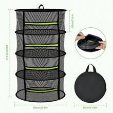 4 Layer Herb Drying Rack Hanging Plant Drying Rack Bud Drying Net Foldable Hanging Dry Rack Net With Green Zipper Garden Shears And Hooks For Herbs Seeds Indoor/Outdoor 23.62" - 4 Layers - 查看 3