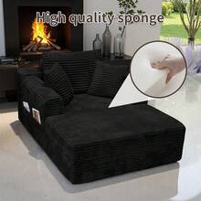 47'' Boneless Cloud Sofa Bed – Deep Seat Cushion No Assembly Required, Modern Fluffy Loveseat Couch For Living Room & Bedroom,For Small Spaces, Apartment, Movie Night - 黑色 - 查看 6