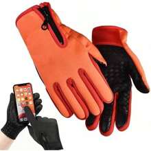 Genérico Bomaze Winter Gloves, Thermal Windproof Touchscreen for Running Cycling Skiing and Outdoor Sports(Orange Talla única) - Multicolor - Ver 2