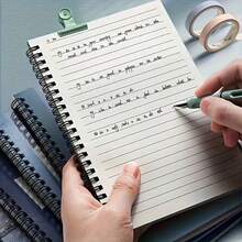 8pcs A5 Spiral Notebook - Durable Soft Cover, Double Wire Binding|   Space-Themed Minimalist Design|   Suitable For Students, Office And Professionals Use - Diary Book, Account Book, Organizer Notebook|   Sturdy Cover, Long-Lasting And Durable Spiral Loose-Leaf Journal - A5橫線本 - 查看 5