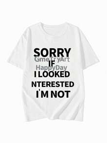 圆领短袖T恤，夏季新款字母印花，时尚休闲宽松女式上衣 - 白色 - 查看 3