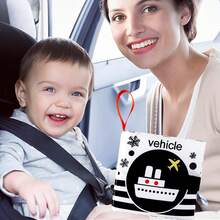 Livros de Pano Macios Livros de Bebê Livros de Pano para Bebês, Recém-Nascidos, Crianças Pequenas, Alto Contraste Preto e Branco Amassável Lavável Educação Precoce Presente