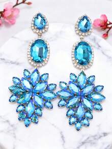 Quà tặng Giáng sinh và năm mới Hoa tai sang trọng Hoa tai thả lớn cho phụ nữ Hoa tai đá quý lớn Trang sức tuyên bố cỡ lớn Đá pha lê Phụ kiện cho buổi trình diễn thời trang Bán buôn - phong cách 1 - Xem 18