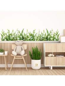 BRUP 1 张可爱雏菊墙贴，白色花瓣，向日葵，绿叶和花卉图案，可移除，即撕即贴，适用于儿童房和婴儿房装饰，充满奇思妙想的春季主题艺术 - 彩色 - 查看 11