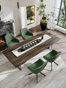 Goeurvant Modern Grid-Stitched Upholstered 360° Swivel Dining Chairs With Armrests And Removable Cushion For Dining Room, Living Room, Office - Set Of 2 / Set Of 4 / Set Of 6 - Forest Green - Green - View 3