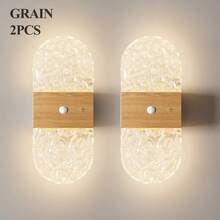 Crystal Motion Sensor Wall Lamp, Acrylic Modern Smart Sensor Wall Light, Night Light, Indoor Motion Sensor Wall Lamp, Wireless LED Wall Light, Wall Lamp, Battery-Powered, Adhesive Design, Rotatable, Portable, Easy To Install, Adjustable Color Temperature And Brightness, Suitable For Hallways, Bathrooms - Multicolor - View 27