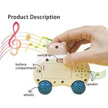 Juguete de oso de peluche de coche con sonido y luz musical multifuncional para bebés, juguete interactivo de múltiples escenarios, juguete educativo para bebés, juguete de pista deslizante giratoria, juguete de aprendizaje interesante (baterías no incluidas) - Multicolor - Ver 9