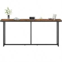 Costoffs Console Table 180cm Entryway Table, Modern Side Table Simple Long Table For Hallway/Living Room/Home/Office, Rustic Brown - Rustic Brown - View 4