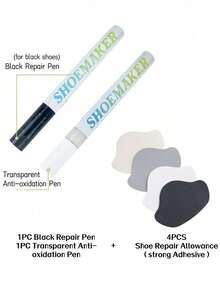 1/2/3pcs Convenient Shoe Repair Pens, Anti-Oxidation & Waterproof, Black/White Shoe Color Restorer And Hole Fixer Patch, Suitable For Daily Care Of Precious Shoes, Fit For Casual Shoes/Sneakers/Flats/Canvas Shoes/Sports Shoes