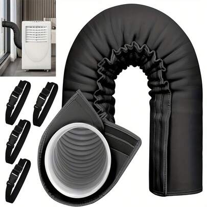 600D Oxford Fabric Empty Sleeve Pipe Protector, Flexible Copper Pipe Protector + Aluminum Foil 6.0 Feet Outdoor Insulation Cover, Suitable For Central Air Conditioner/ Split Air Conditioner With 4 Strips, Outdoor Unit Cover, High Thermal Insulation,