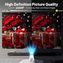 2026 Latest Portable Projector HY200 - 1080P Home Theater, Built-In Android 11.0, WiFi 6 And 2.4G Wireless Network, Suitable For Various Scenarios Such As Home Theater, Gaming And Presentation. (Optimal Projection Distance: 0.3 Meters-1.3 Meters, Projector Should Operate At The Specified Rated Power, Otherwise It May Affect The Projection Effect). - Multicolor - View 9