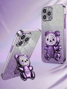 全新电镀防摔手机壳 + 闪光卡纸 + 彩色糖果熊 + 全电镀隐藏式支架 + 完整手机壳套装，适用于 17/6/7/8/X/XS/XR/11/12/13/14/15/16/16e、Galaxy S22/23/24/25/S24 FE/S25 EDGE、A04/05/06/A07/A14/A15/A16/A17/A24/A25/A34、Note 9/10/11/12/13、9/10/12/13C 14C、OPPO、MOTO、荣耀 X、HW、RENO、Realme C53 C55 等机型。 - 紫色 - 查看 7