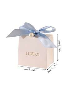 20Pcs Paper Gift Boxes With Golden 'merci' Labels, Including Ribbons And Beads - Perfect For Birthdays, Weddings, Mother's Day, And More - Available In Princess Theme - Multicolor - View 2