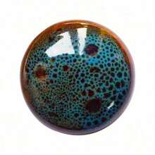 Vintage Round Cabinet Knobs Glazed Ceramic Round Knobs For Dresser Drawer, Antique Drawer Pull For Home Decor Door Handles - Blue - View 5