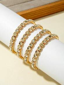 imoli 1pc Minimalist Chic Metal Elastic Claw Chain Bracelet, Elegant Versatile Jewelry Set For Women, Suitable For Daily Wear, Dates, Parties, Gifts - Multicolor - View 10