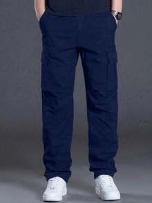 3 件青少年男童/儿童休闲街头风格简约运动户外工装裤，春秋