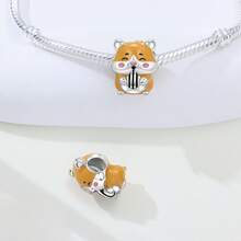 1 Pc Silver Plated Charm Animal Concert Panda Guitar Pendant & Elephant Drumming Bead & Hamster Bead For Original Bracelet Necklace DIY Jewelry Making Fit Women Birthday Gift