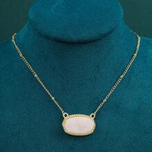1 Modern White Necklace - Oval Design For Collarbone - White - View 2