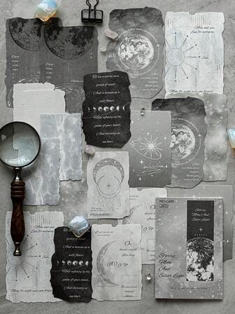 20 st/förpackning (10 mönster, 2 av varje) Retro engelska anteckningar, oregelbundna scrapbookingtillbehör med månfjärilar, materialpapper, små färska växter, blommor, ljus retro-kalender, dekorationsmaterial för gör-det-själv, bakgrundsdekorationspapper, kontorsmaterial