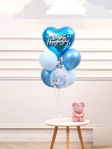 一套生日气球支架套装，柱式气球支架带底座，适用于婚礼和生日派对装饰，70厘米气球柱 - 彩色 - 查看 9
