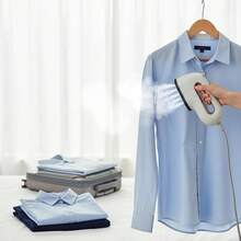 Bluelander Plancha de Vapor Portatil 2 en 1, Plancha y Vaporizador Vertical, Capacidad 100ml, Calentamiento Rápido en 30 Segundos, Elimina Arrugas, Incluye Bolsa de Franela, Ideal para Viajes (Gris) - Gris - Ver 2