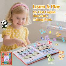 English Learning Talking Book For Kids 300+ Words Interactive Audio Sound Books For Toddlers Interactive Talking Musical Books For Kids Baby Toddler Sound Book Early Learning Educational Musical Toy For Kids 2 3 4 5 6 Years Old - Red - View 2