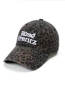 1pc New Embroidered Letter Patchwork Leopard Print Baseball Cap - Multicolor - View 10