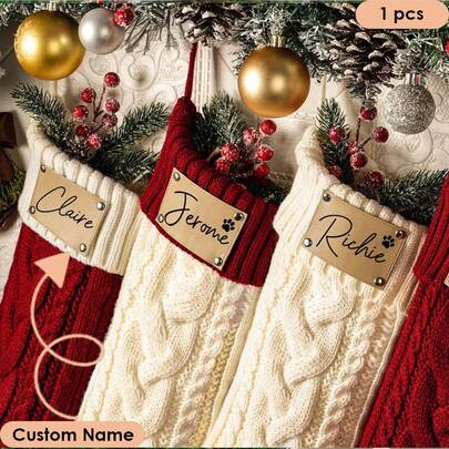 1 Personalized Embroidered Christmas Stocking, Custom Knitted Family Stockings, 2025 Holiday Stocking With Name, Family Christmas Stockings.Gifts For Family, Gifts Gifts For Her, Christmas Stockings, Christmas Gifts, Multi-Functional, Durable, Ornamental, Reusable, Exquisite