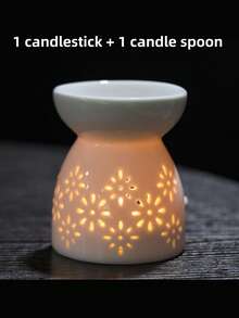 Set Of 2 White Ceramic Wax Melters Tea Light Warmers With Candle Scoop, Aromatherapy Holder, Mixed Wax Warmer, Ceramic Oil Burner, Candle Aromatherapy Diffuser For Home Valentine's Day Party, Season, Festival, Holiday, Room Decor, Home Decor, Gift - Multicolor - View 19