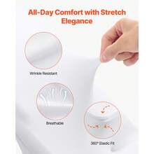 150 Pcs White Chair Covers, Polyester Spandex Chair Cover, Stretch Slipcovers For Wedding Party Dining Banquet Flat-Front Chair Covers, Fits Chair Measures Up To 17.72 X 18.11 X 30.31 Inch - White (150pcs, short, fully covered) - 查看 3